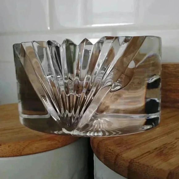 MIKASA Crystal Votive Tea Light Candle Holder Clear Vintage Glass with Tags - Picture 2 of 5